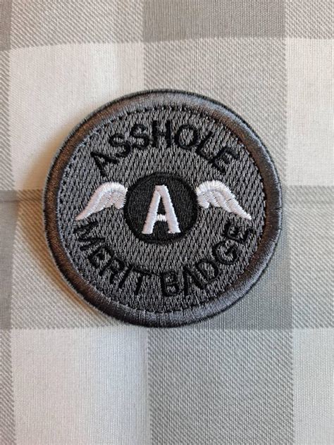 Asshole Merit Badge Hook And Loop Patch Etsy