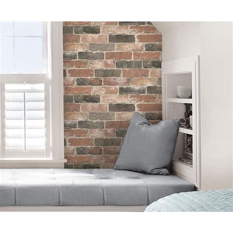 Get free shipping on qualified peel & stick/removable, brick wallpaper or buy online pick up in store today in the home decor department. NuWallpaper Red Newport Reclaimed Brick Peel and Stick ...
