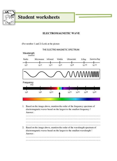 The Electromagnetic Spectrum Worksheet Answers Yoga Wahyu S Worksheet