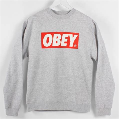 Sweater Obey Grey T Shirt Obey Sweatshirt Wheretoget