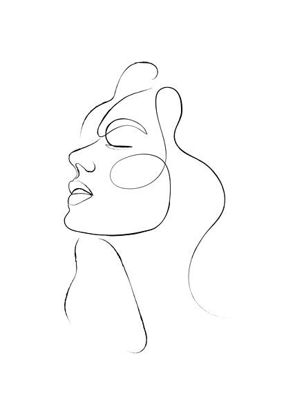 One Line Continuous Woman S Face By Daisyartdecor Redbubble Line