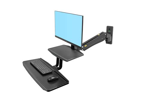 NB MC55 Single Monitor Wall Mount with Keyboard Tray