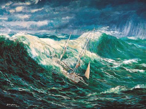 Roaring Forties A Painting Of Robin Knox Johnston On Suhaili Rsailing