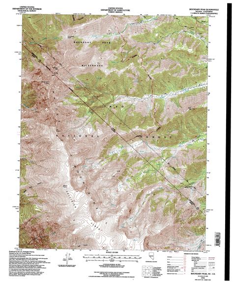 Boundary Peak Topographic Map 124000 Scale Nevada