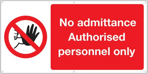 Authorised Personnel Only Large Banner Sign Safetyshop