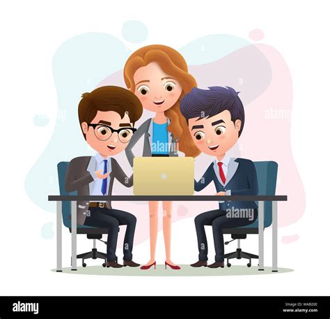 Business Characters Teamwork Employees Vector Concept Business