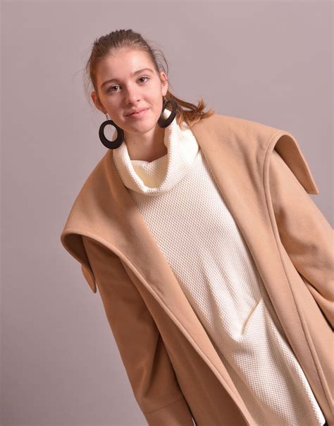 Beige Long Coat Wool Winter Coat Oversized Coat Etsy Wool Winter