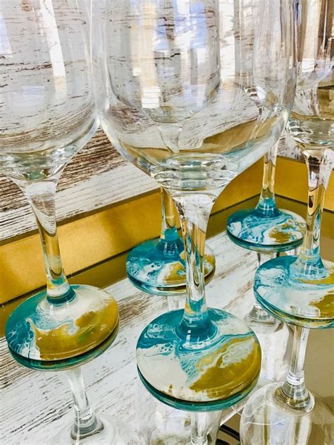 Ocean Theme Wine Glasses Set Of 2 4 Or 6 Wine Glasses Ocean Decor
