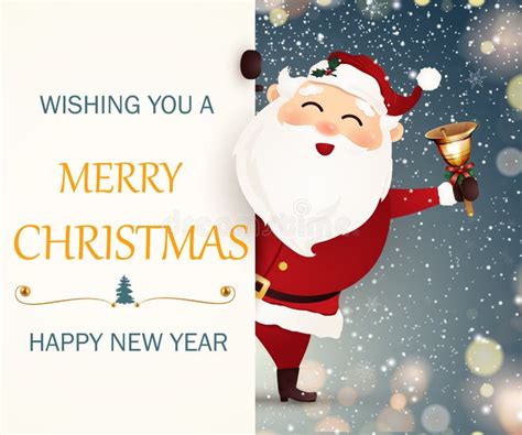 Wishing You A Merry Christmas Happy New Year Smiling Happy Santa