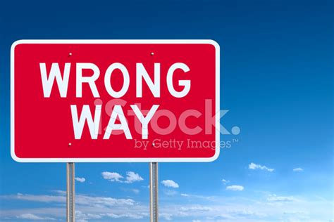 Wrong Way Road Sign Stock Photo Royalty Free Freeimages