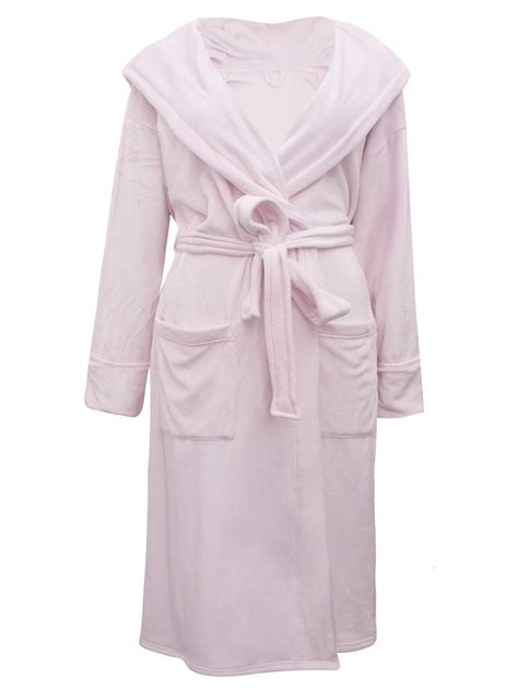 Marks And Spencer M 5 PINK Super Soft Hooded Wrap Dressing Gown