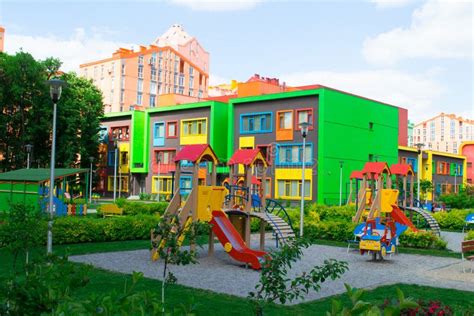 Modern And Colorful Kindergarten School Building Stock Image Image Of