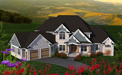 L shaped plans with garage door to the side. 4 Bed House Plan with Angled Garage - 89977AH ...