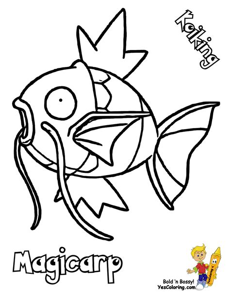 Famous Pokemon Coloring Red Blue Goldeen 118 To Mew 151 Free