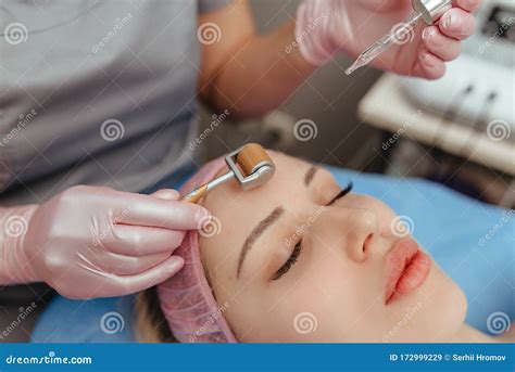 Beautiful Girl Woman In Spa Salonfacial Rejuvenation Procedurevisit A Beautician Stock Image