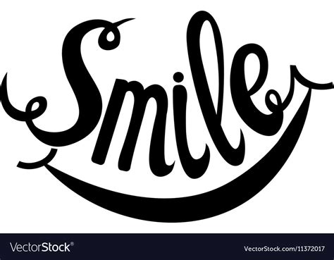 Hand Drawn Lettering Word Smile Royalty Free Vector Image