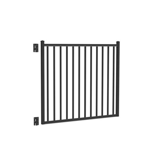 Freedom Easton 5 Ft H X 4 Ft W Black Aluminum Spaced Picket Flat Top