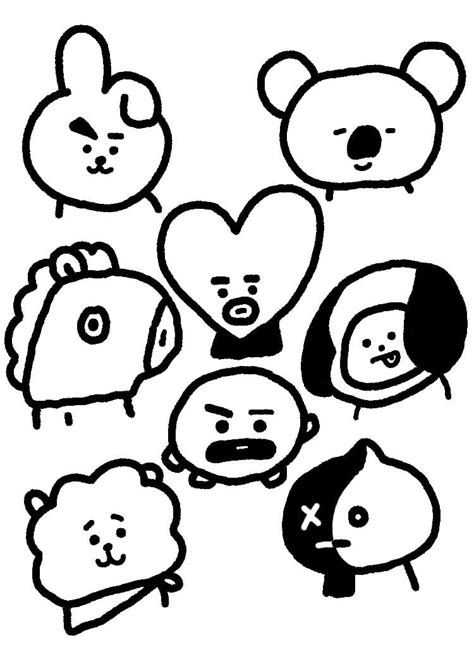 Bts Bt21 Coloring Pages Images And Photos Finder
