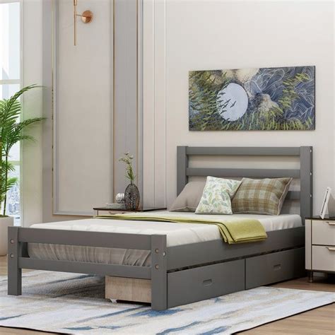 With a perfectly sized area for a twin mattress, drawers below for storage, and a hea… Shop Merax Wood Twin Bed Frame with Storage Drawers and ...