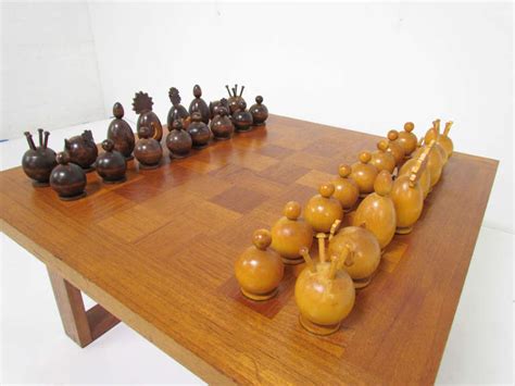 #digital 3d #tea #coffee #wood #table #lotus #biscut #chess #set #king #queen #bishop #rook #pawn. Danish Teak Checker Board Coffee Table by Cado with Carved ...