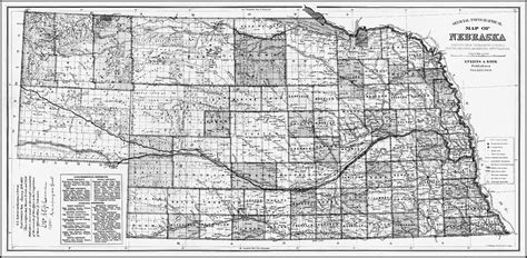 Nebraska Vintage Topographical Map 1885 Black And White Photograph By