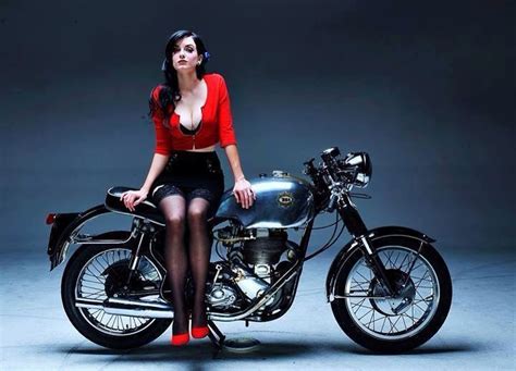 Pin By Wayne Johnson On British Bikes Cafe Racer Girl Motorbike Girl