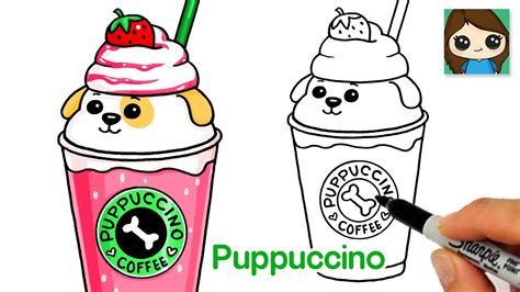 How To Draw A Puppuccino 🦴cute Drink Art Youtube