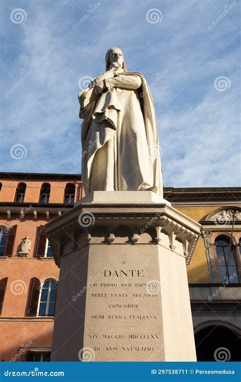 verona italy dante alighieri statue famous poet old sculpture stock image image of