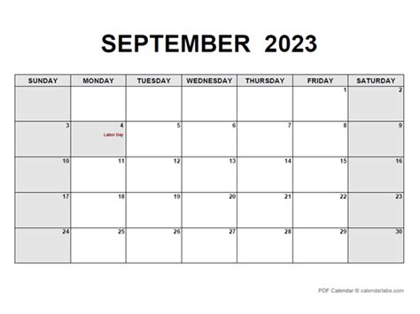 Blank September 2023 Calendar Printable Mobila Bucatarie 2023