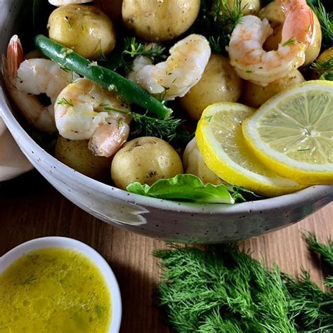 Shrimp And Potato Salad Pesto And Potatoes