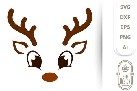 Christmas SVG - Cute Reindeer SVG , Boy Reindeer face SVG (447135