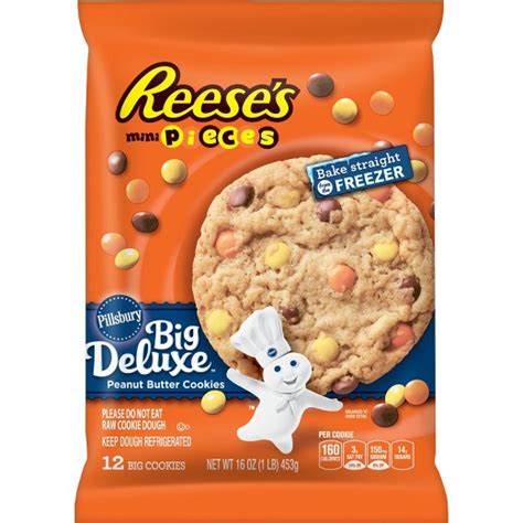 Chocolate chunk & chip cookie dough; Pillsbury Ready to Bake Cookie Reeses Mini Pieces - 16oz/12ct : Target