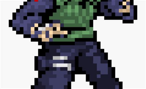 Pixel Art 64 Kakashi Hatake Minecraft Otosection