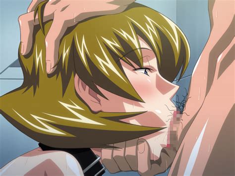 Rule 34 Blonde Hair Blue Eyes Blush Bondage Censored Collar Deepthroat Fellatio Forced Gundam