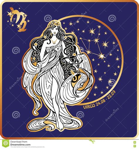 Horoscope Muestra Del Zodiaco Del Virgo Ilustraci N Del Vector