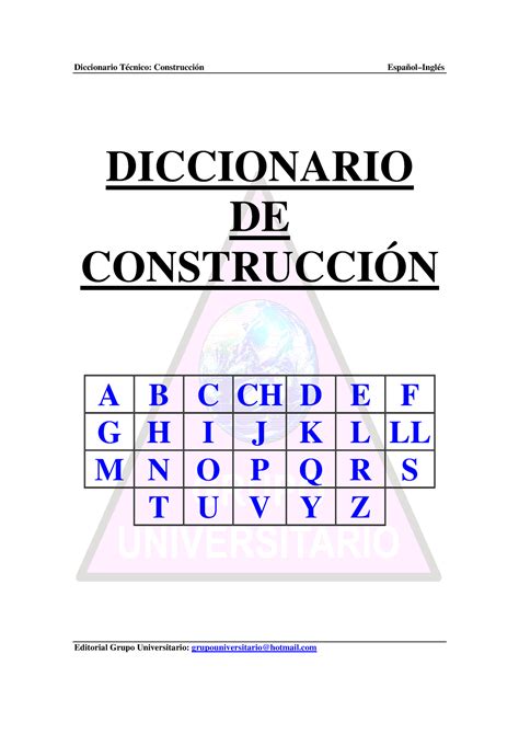 Diccionario De Construcción Español Ingles Diccionario De