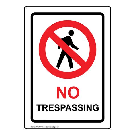 No Trespassing Sign Tre 13613 No Soliciting Trespass