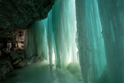 A Beautiful Ice Cave Outside Vail Colorado We Had To Climb Wi3 Ice