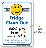 Fridge Clean Out Etiquette Sign | Clean fridge, Fridge ...