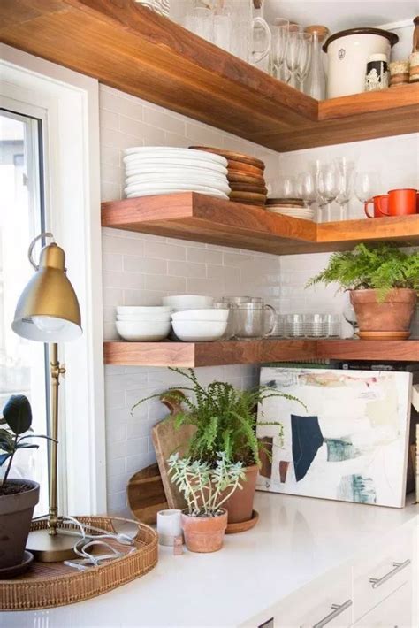 44 Fascinating Small Kitchen Wall Shelves Ideas That Look More Comfort
