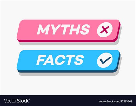 Myths Vs Facts 3d Style Isolated On White Vector Image
