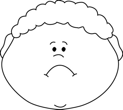 Black And White Little Boy Sad Face Clip Art Black And