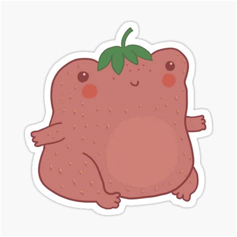 Cute Strawberry Frog Pastel Pink Kawaii Cottagecore Aesthetic Frog