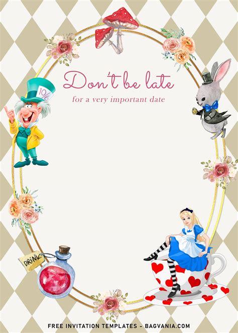 Alice In Wonderland Invitation Template Free Get What You Need For Free