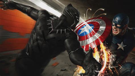 Captain America Civil War Black Panther Vs Captain America 4k