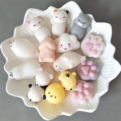 10pcs/lot Mini Squishy toy Cute antistress ball Squeeze Mochi Rising Toys Abreact Soft Sticky ...