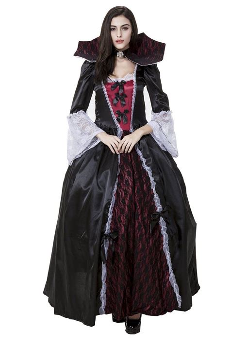 Gothic Punk Rock Vampire Queen Ghost Bride Halloween Cosplay Costumes