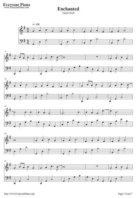 Enchanted Taylor Swift Stave Preview 1 Saxophone Sheet Music Ukulele