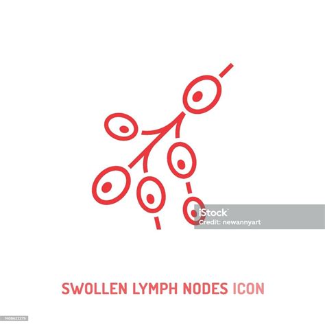Swollen Lymph Nodes Icon Editable Vector Illustration Stock