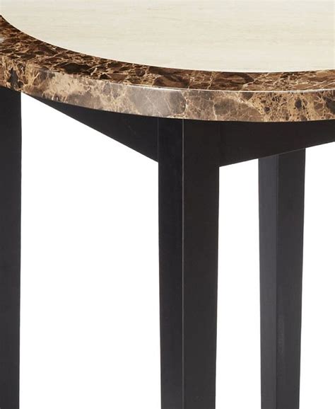 Benzara Wooden Round Counter Height Table With Marble Top Macys